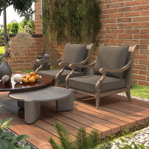 Miniatura 4 de Cojín para muebles de exterior, cojines para silla de asiento profundo, asiento de espuma, tela Sunbrella, mezcla Nomad