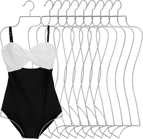 Lounsweer Paquete de 10 perchas para traje de baño, para bikini, lencería de alambre, con forma de cuerpo completo, soporte de metal para brasieres,