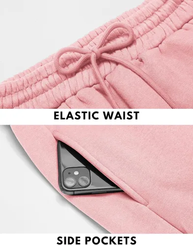 Miniatura 3 de Pinspark Pantalones deportivos con forro polar para mujer, para invierno y otoño, pantalones deportivos casuales holgados con bolsillos