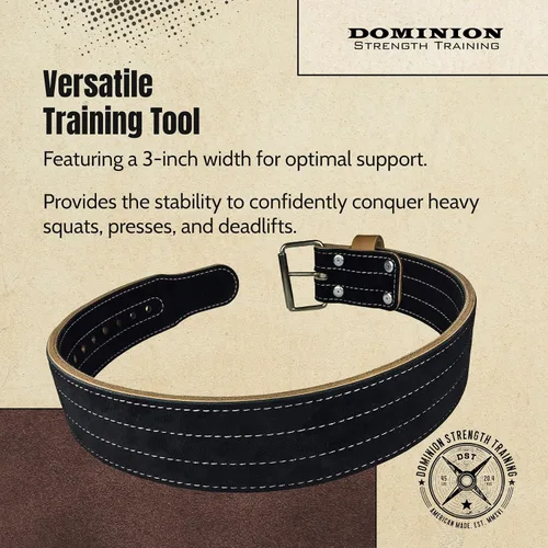Miniatura 3 de Suede 3-inch Weightlifting Belt - Premium Powerlifting Support with Enhanced Grip Technology