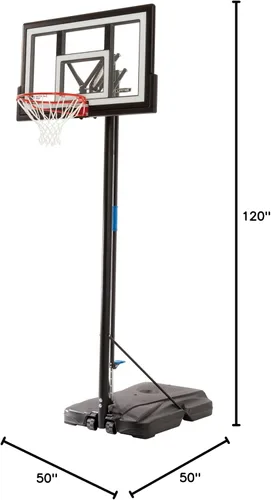 Miniatura 10 de Lifetime Aro de baloncesto portátil ajustable, tablero trasero de 50 pulgadas, ajuste de pie de altura de 8-10 pies