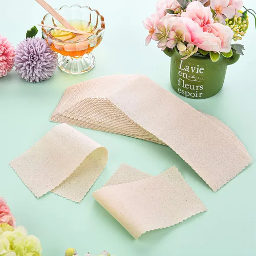 Miniatura 4 de Maitys 100 tiras de muselina corporal y facial para depilación de muselina natural, tiras de depilación de 2.8 x 7.9 pulgadas, grandes a granel
