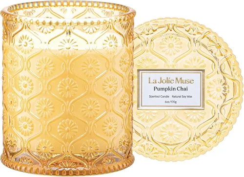 Miniatura 11 de LA JOLIE MUSE - Vela perfumada de Santal Rose – Azafrán, Rosa y Cuero 6 onzas de cera de soja natural 40 horas de combustión limpia Lista