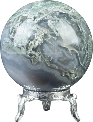 Miniatura 9 de Crocon Bola de esfera de piedra de sangre africana de 1.969 in con soporte de metal, más de 1400 quilates, bola de piedras preciosas curativas