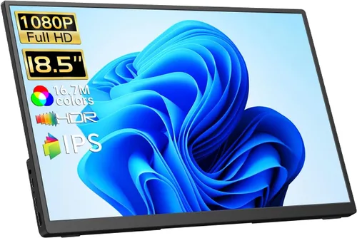 Monitor portátil de 18.5 pulgadas 100Hz FHD USB-C HDMI, monitor de viaje, extensor de pantalla de segunda pantalla con soporte integrado, VESA y