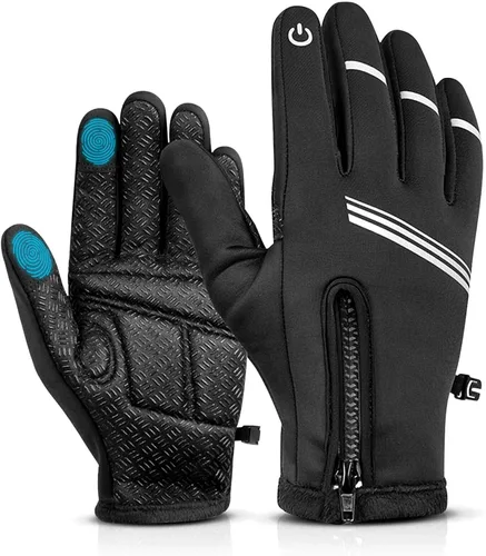 Hikenture. Guantes de ciclismo de invierno, para hombres y mujeres. Guantes térmicos para bicicleta con dedos completos, para pantallas táctiles,