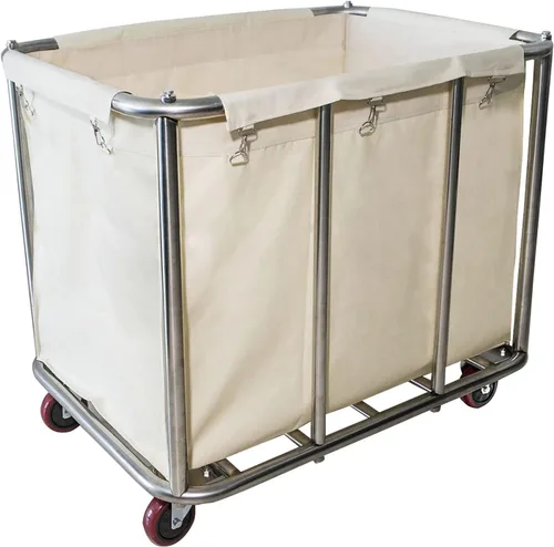Carrito de lavandería comercial, cesta de lavandería industrial grande de 11.35 Bushel con ruedas de 4 pulgadas, cestas de lavandería resistentes