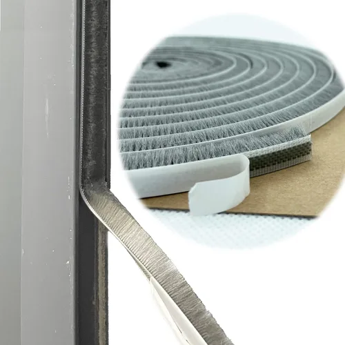 Miniatura 14 de Burlete de cepillo autoadhesivo para marcos laterales de ventanas/puertas corredizas, tira de sellado contra la intemperie para insonorización