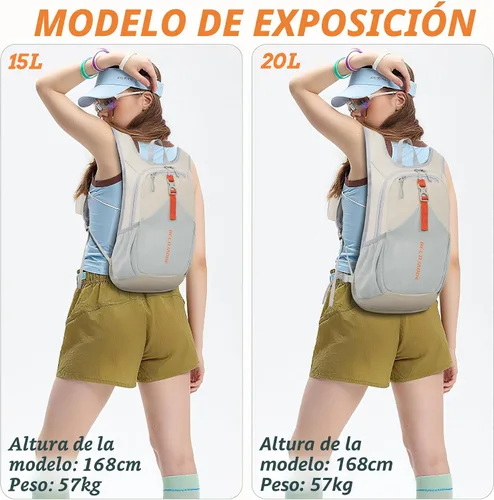 Miniatura 5 de BECOJADDE - Mochila de senderismo pequeña de 15 L para hombres y mujeres, plegable, ultraligera, para viajes, camping, actividades al aire libre