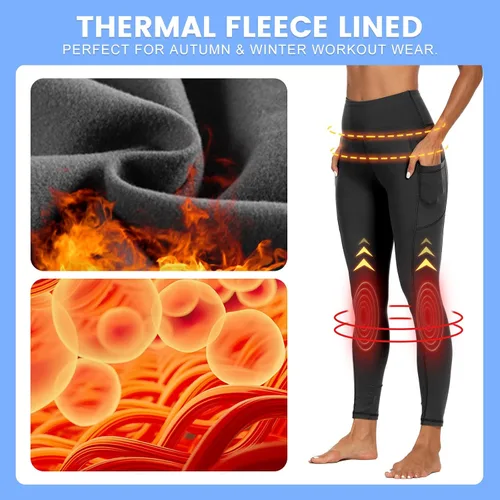 Miniatura 2 de GAYHAY Leggings con bolsillos para mujer, tallas regulares y grandes, pantalones de yoga capri de cintura alta, control de abdomen, compresión