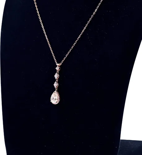 Miniatura 19 de TIANYU GEMS Collar con colgante de moissanita amarilla de 2 quilates para mujer, plata de ley chapada en oro amarillo de 18 quilates, pera amarilla
