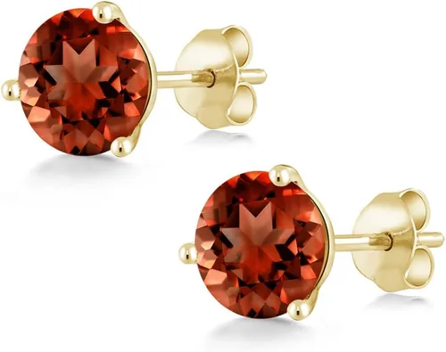 Miniatura 48 de Gem Stone King Aretes de oro de 14 quilates, 0.236 in, piedra natal redonda, Martini, 3 puntas, aretes de oro para mujer