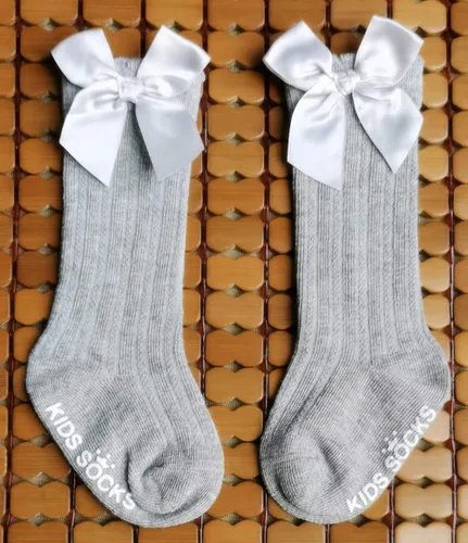 Miniatura 6 de QandSweet Baby Girl Knee-High Socks Toddlers Bow Stockings Newborn Infant Non-Slip Sock