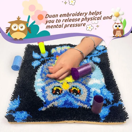 Miniatura 2 de YOOTOM Kits de alfombras con gancho para adultos, juego de tapicería de costura bordada, lona preimpresa e hilo precortado, 20 x 15 pulgadas