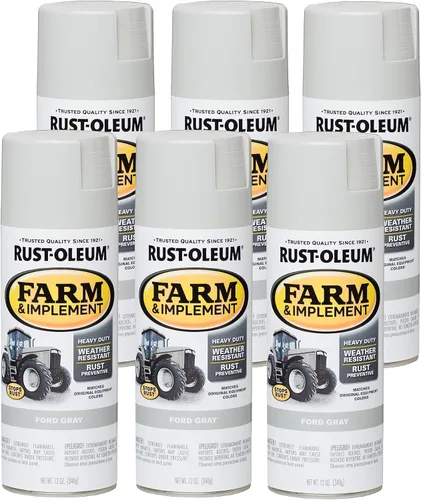 Miniatura 96 de Rust-Oleum 280131-6PK Pintura en aerosol para granjas e implementos, 12 onzas líquidas, color azul Ford, paquete de 6 Ford azul