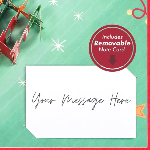 Miniatura 6 de Paper Love Tarjeta de Navidad desplegable 3D, Ho Ho Ho, regalo para Navidad o vacaciones, cubierta de 5 x 7 pulgadas, incluye sobre y etiqueta