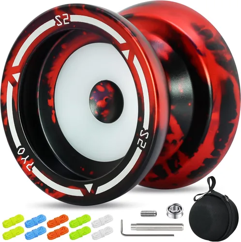 Miniatura 9 de Yoyo profesional S2 para niños y adultos, Yo Yo Yo de metal sensible Yoyo que no responde, yoyo de doble propósito + rodamiento KK + 10 cuerdas +