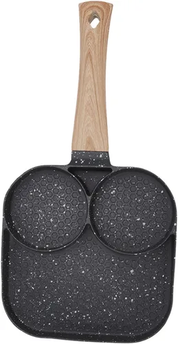 Miniatura 5 de Sartén antiadherente 3 en 1, sartén para huevos, sartén seccional para desayuno que evita que se pegue resistente al calor, sartén dividida