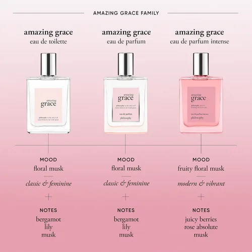 Miniatura 6 de philosophy amazing grace eau de parfum intenso - perfume afrutado y floral para mujer - con notas de bayas jugosas, rosa absoluta y almizcle