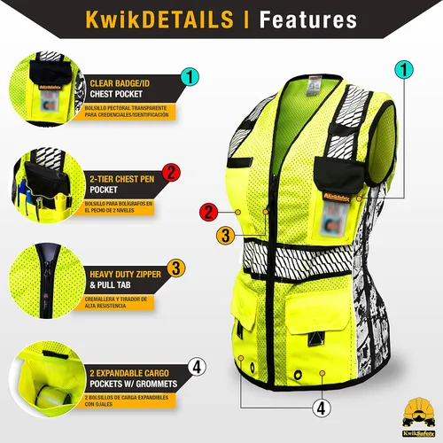 Miniatura 4 de KwikSafety - Charlotte, NC - RoadBOSS Economy & Premium Safety Vest for Women [SNUG-FIT] Class 2 ANSI Tested OSHA