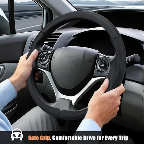 Miniatura 4 de Aimato Funda de volante personalizada para Honda Civic 2012-2015, delgada, antideslizante, resistente a los arañazos, accesorio exclusivo para Honda
