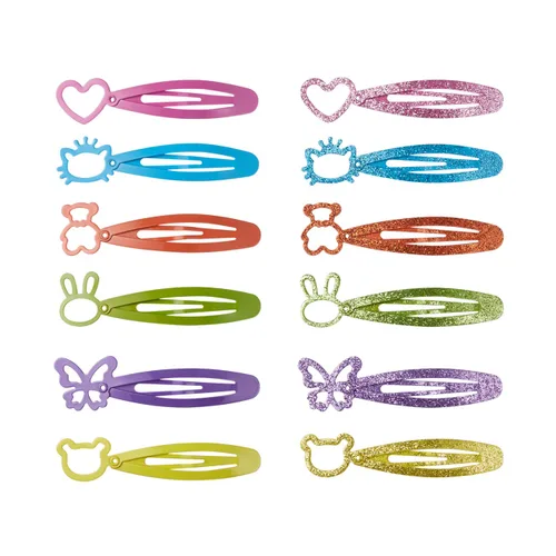 Miniatura 3 de 24 pinzas para el cabello para niñas, antideslizantes, de metal, a presión, para niños, adolescentes, mujeres, color caramelo sólido y brillante