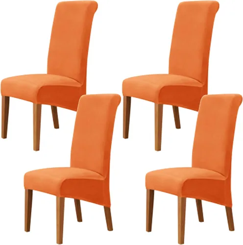 Miniatura 31 de Stretch Velvet Dining Chair Slipcovers Solid Color Armless Chair Cover with Elastic Bottom for Dining Room Kitchen Banquet (Blue, Set of 2)