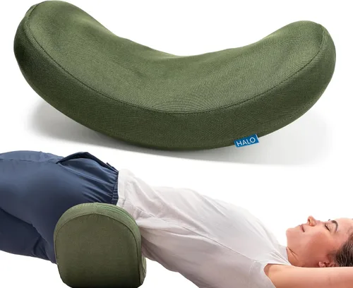 Halo Camilla de masaje lumbar con 8 nodos de acupresión para aliviar el dolor de cintura, cadera y espalda, diseñado ergonómicamente para