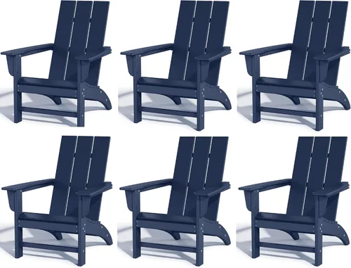 Miniatura 14 de Silla Adirondack de Madera Sintética Adiromoti, Sillas de Patio Resistente a Todo Clima, Aspecto de Madera, Silla Pre-Ensamblada para Fuego al Aire