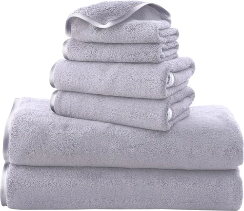 Miniatura 46 de TENSTARS Toallas de baño de seda con dobladillo para baño en liquidación - 27 x 55 pulgadas, ligeras, finas y de secado rápido, toalla absorbente