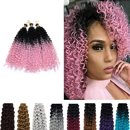 Miniatura 14 de Marlybob Pelo sintético trenzado de ganchillo de 14 pulgadas Marlibob onda de agua trenzado trenzado de ganchillo trenzas afro rastas rizadas