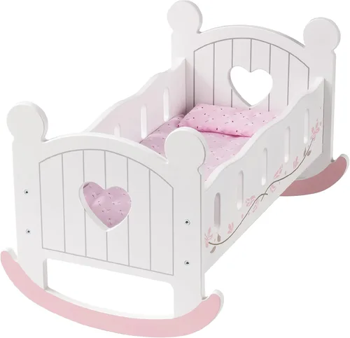 Miniatura 2 de ROBUD Cuna de madera para muñecas, juguetes de cama de muñeca, se adapta a accesorios de muñeca de hasta 18 pulgadas