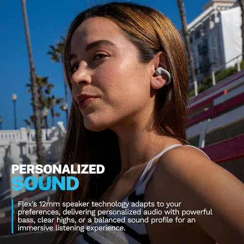 Miniatura 2 de JLab, Flex, auriculares de oreja abierta, auriculares Bluetooth inalámbricos con clip, auriculares de oreja abierta, blanco nube