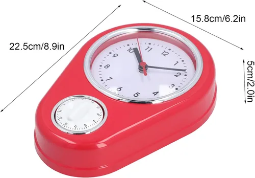 Miniatura 7 de Reloj de pared de 9 pulgadas, temporizador de cocina visual, temporizador de cuenta regresiva visual de 60 minutos, funcionamiento silencioso, fácil