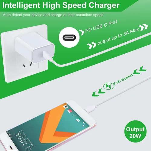 Miniatura 3 de Pixel 10 9a 8 Cargador rápido para Google Pixel 10a 10 Pro Fold 9a 9 Pro XL 8a 8 Pro 7a 7 6a 6 5a 5 4a 4XL 3a 3,20 W cargador de pared rápido USB C