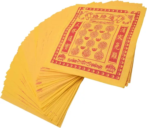 Papel chino Joss Money-Ancestor Money-Yellow Burning Inciense Paper Money Hell Money Good Luck, ofrendas adoran a los antepasados y ayudan a la