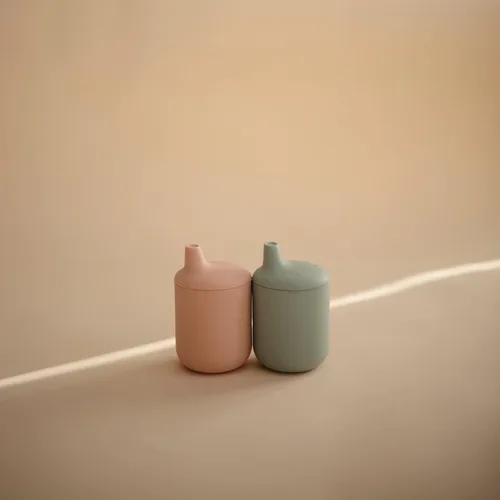 Miniatura 2 de Mushie - Taza de silicona 100% para bebé 6 meses+ (rosado)