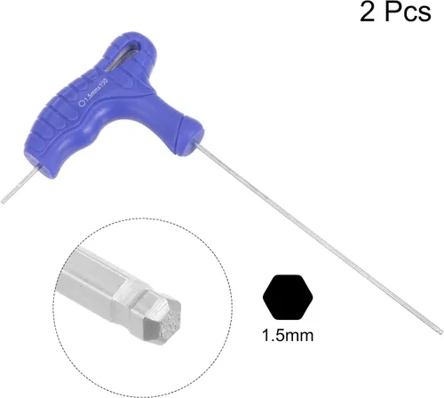 Miniatura 3 de uxcell Llave hexagonal de extremo de bola de 0.059 in, llave inglesa con mango en T, acero métrico CR-V, 2