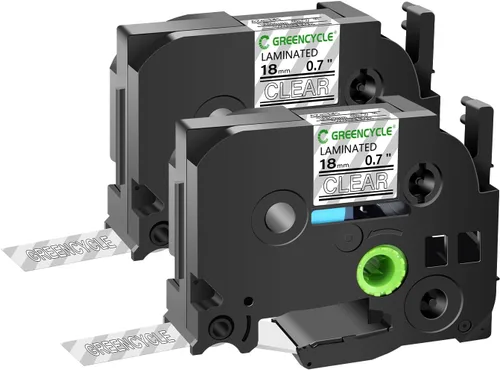 Miniatura 24 de GREENCYCLE TZe-111 - Cinta adhesiva transparente laminada de 0.23 pulgadas compatible con Brother P-Touch TZ-111 TZe111, cinta negra sobre