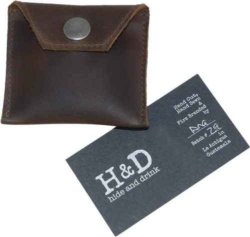 Miniatura 6 de Hide Drink Funda de cuero rústico para tampón bolsa para preservativos secreto hecho a mano Bourbon Marrón Classic