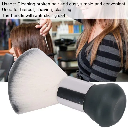Miniatura 4 de Chrees Cepillo de plumero para el cuello, cepillo de barrido de pelo suave y roto para peluquería, cepillo de limpieza de cabello roto, herramienta