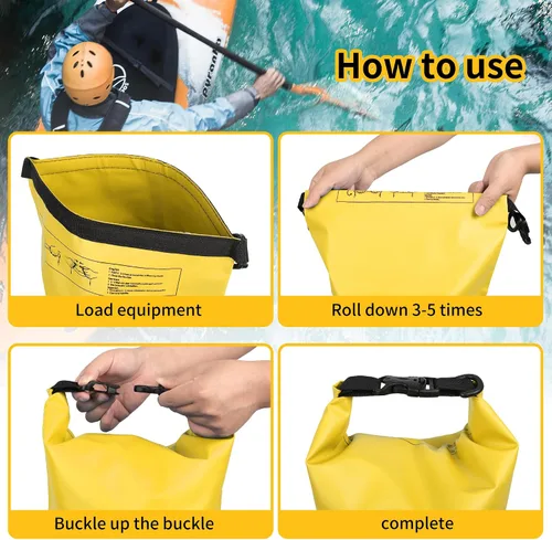 Miniatura 3 de Dry Bag impermeable para mujeres y hombres, 20L enrollada, ligera, bolsa de almacenamiento en seco con funda para teléfono para viajes, natación