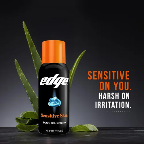 Miniatura 5 de Edge Gel de afeitado para hombres, piel sensible con aloe, (paquete de 12) - Gel de afeitado para hombres que hidrata, protege y calma para ayudar a