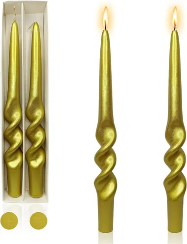 Miniatura 13 de Pink Candlesticks - Juego de 2 velas cónicas en espiral, sin perfume, de 10 pulgadas de largo, velas cónicas sin perfume para decoración del hogar