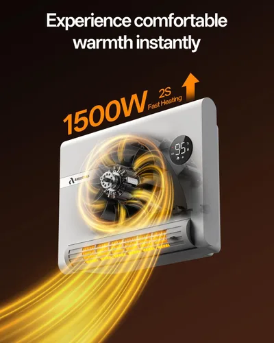 Miniatura 3 de Calentador de pared, calentador de espacio para recámara, calentadores eléctricos PTC de 1500 W de calentamiento rápido para uso en interiores