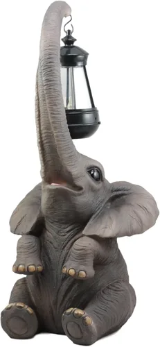 Miniatura 3 de Ebros - Luces caprichosas para tronco, estatua de elefante con luz LED solar, farol, circo, ternero, elefantes, decoración para el hogar, patio