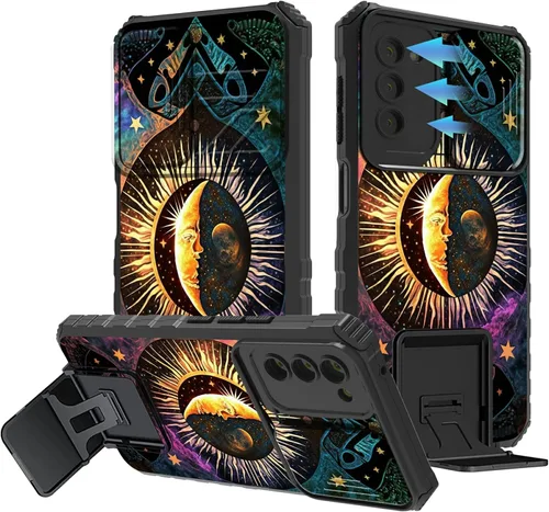 Miniatura 431 de Funda para Samsung Galaxy S22 Ultra 5G, Galaxy S22 Ultra con cubierta de cámara deslizante, funda resistente de doble capa con función atril Black