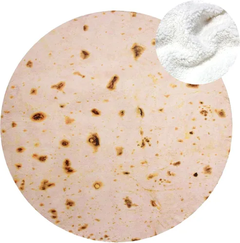 Miniatura 15 de mermaker Cobija de doble cara con estampado de tortilla para burritos Beige