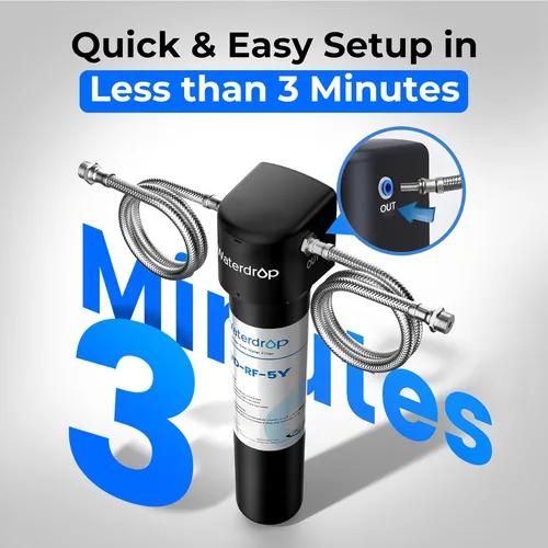 Miniatura 6 de Waterdrop UA-5Y 𝟓 𝐀ños Sistema de Filtro de Agua para Debajo del Fregadero, Ultra Larga Vida, Reduce Plomo, Cloro, Mal Sabor y Olor, Filtro de Agua