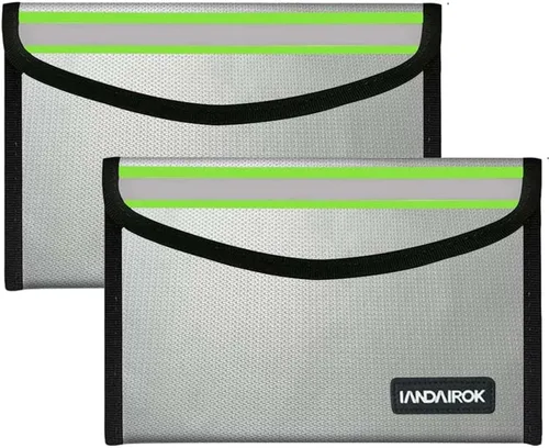 Miniatura 11 de Bolsa de seguridad Lipo ignífuga de 5 x 8 pulgadas con cremallera ignífuga, borde ignífugo, alambre ignífugo, oficina en casa, viajes